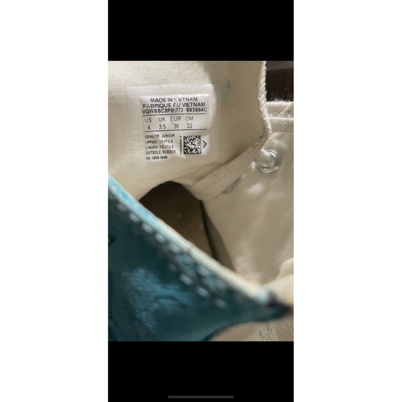 Converse Shoes Juniors CTAS HI Top Blue Rainbow Size 4 - Picture 8 of 10